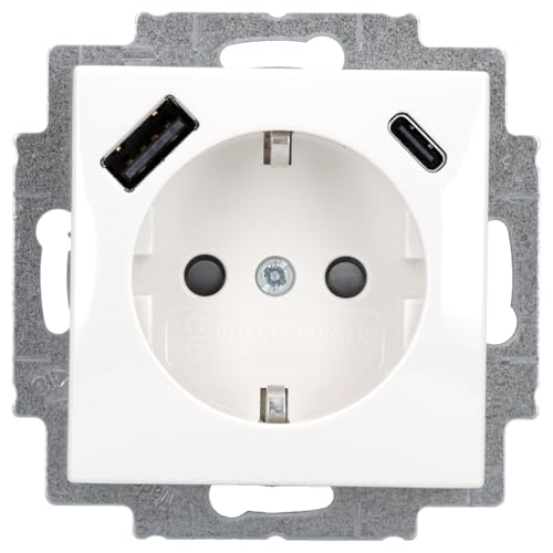 Busch Jaeger 20 EUCB2USBAC-914 SCHUKO USB A & C Steckdose Safety+ Alpinweiß Balance SI 2CKA002011A6298
