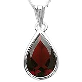  Schmuck-Schmidt-Collier/Kette großem Granat Tropfen-Anhänger 5,50 Karat