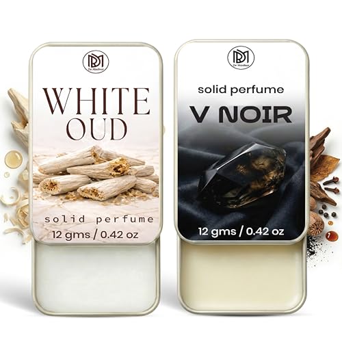 Image of Dr.Mashur Solid Perfume |V Noir&White Oud Alcohol Free Wax Perfume Balm, Long Lasting | Pocket Tin 12g, Pack Of 2| Non Greasy Smooth Glide, Travel Friendly Men And Women