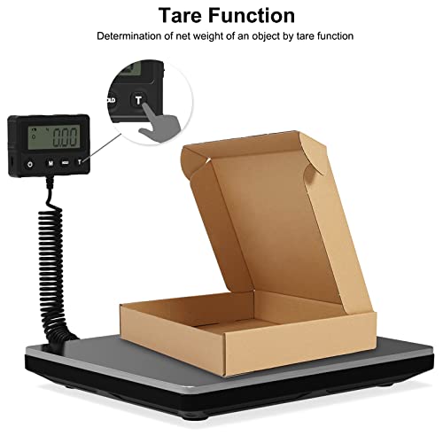 Image of Maxus Shipping Scale 440lb, LCD Digital Postal Scale with Hold and Tare Funtion, Postage Scale for Packages Luggage Post Office Warehouse, Battery and Tape-c Power, Black