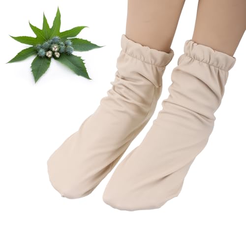 Dplolng Castor Oil Pack Wrap for Feet Castor Oil Foot Wrap External Pu with Cotton Lining Socks for Feet Arthritis and Foot Tingling Cracking(Oil are Not Include)