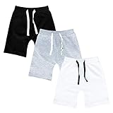 SOBOWO Baby Boys Girls Shorts 3-Pack Newborn Solid Color Cotton Sport Jogger Shorts for Unisex Boy...