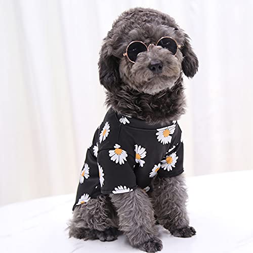 Dog Clothes For Small Dogs, Dog Shirt Summer Pet Puppy Chihuahua Yorkie Teacup Clothes Tiny Dog Clothes Outfit (Black Sunglass, X-Small) #TOP2