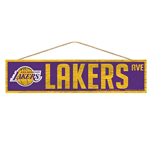 Wincraft NBA Los Angeles Lakers SignWood Avenue Design, Team Color, 4x17