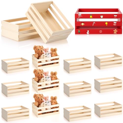 Gerrii 12 Pcs 8'' Small Wooden Crates