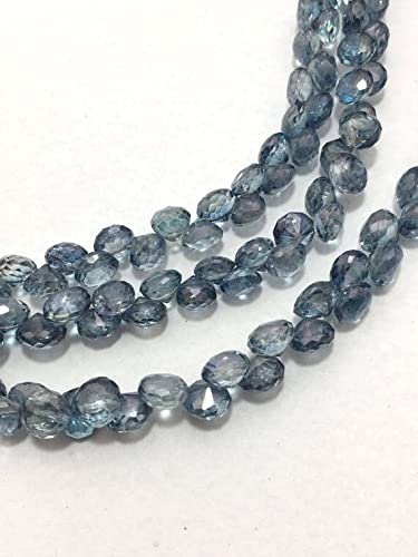 Perles en agate grise facettées 5-6mm pour création bijoux - 2