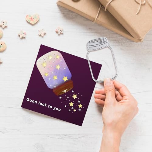 Hanging Tags Metal Cutting Dies for Card Making, Bookmark Label Tags Wishing Bottle Die Cuts Carbon Steel Embossing Stencil Template Tools for DIY Scrapbooking Paper Card Photo Album Craft Supplies