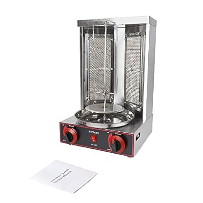 Dönermaschine Gas Döner Kebab Maschine Dönergrill Gyrosgrill Hähnchengrill Kebab Dönergerät Vertikalgrill Tischgrill BBQ Döner- und Gyros-Grill aus Edelstahl, bis 120 °C, 3000 Watt – Bild 8