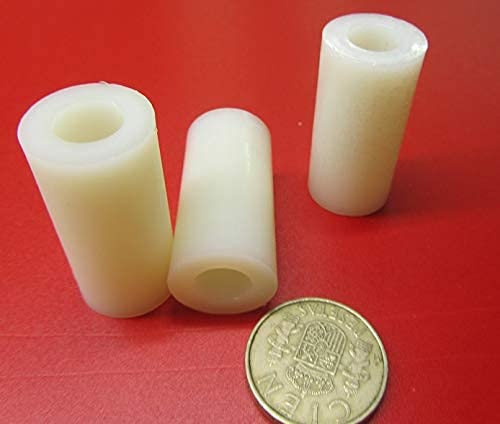 Natural Nylon Spacer, Unthreaded, 3/8" Screw Size x .750" OD x .380" ID x 1.50" Length, 20 Pcs.