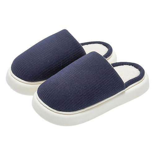 Pantoufles en peluche d'hiver chaudes et épaisses à semelle coton