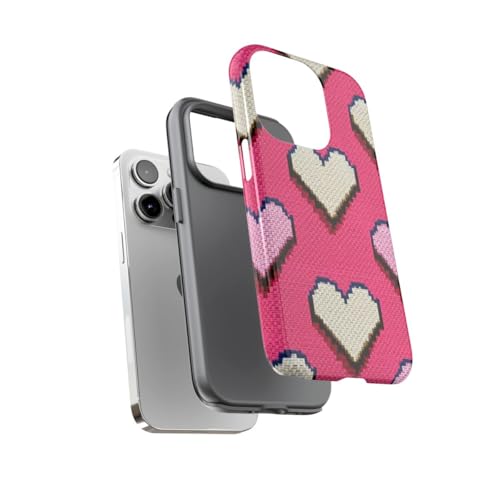 Coque iPhone 14 Pro cœurs pixelisés : protégez votre écran et boîtier - 3