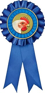 Chicken Blue Rosette Ribbon, Chicken Trophy Ribbon Award Prize