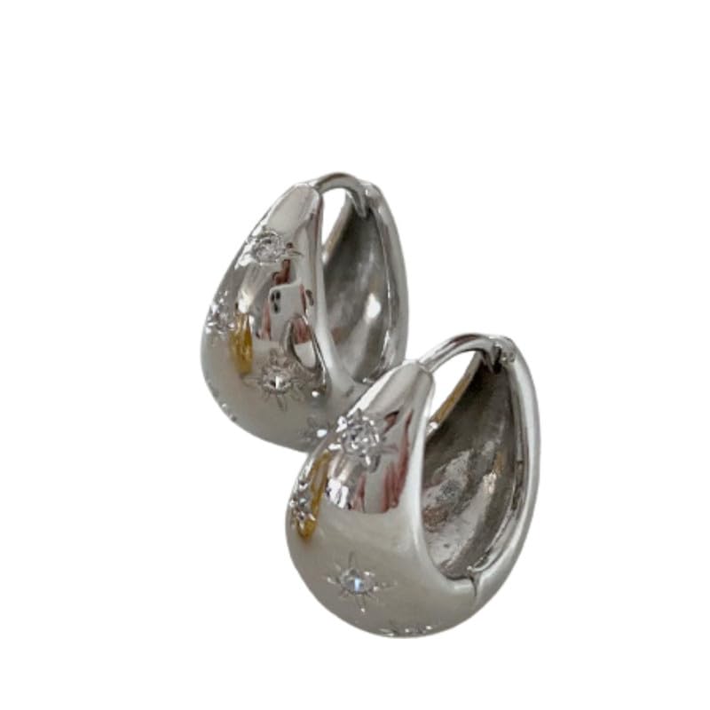 Star Ear Buckle Earrings Women Simple Light Ear Studs-image-17