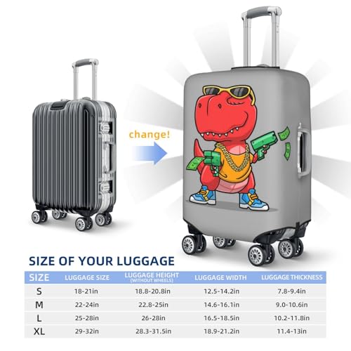Red Cool Rich Dinosaur Travel Luggage Covers - Elasticity Suitcase Covers Protector for Luggage 18-32 Inch2