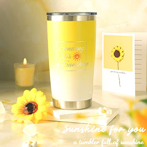 Fabulous Sunflower Gifts For Women, Unique Birthday Gifts For Her, Daughter, Mom, Sister, Friends Female, Self Care Package With Sunflower Tumbler, Candle, Bath Bombs, Soap, Salts, Gift Card. #TOP3