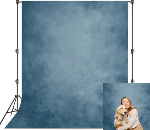 Fondo fotográfico azul para retrato 5x7ft miniatura 1