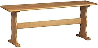 Solid Wood Dining Bench Natural Edge Kitchen Nook Rustic Pine Wooden Slab Bench Brown Farmhouse Style Entryway Seating Chelsea Beach Set Handmade Furniture