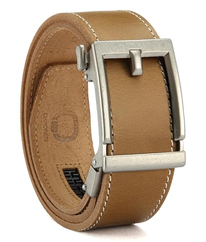 Image of CHAOREN Ratchet Belts for Men - 1.5 inch Mens Belt Genuine Leather for Causual Jeans - Customizable Style, Versatile Fit