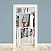 Ingenuity Deluxe Metal Extra Tall Walk Through Arch Dog Gate with Hardware Mounted and Wide Openings for Stairways and Doorways, White