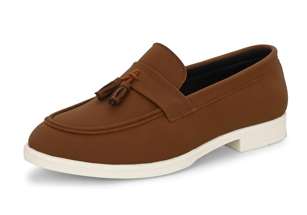 MACTREE Suede Leather Stylish Loafers Shoes for Men