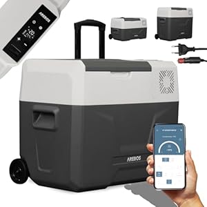 Arebos Kompressor Kühlbox mit Rollen 39 Liter