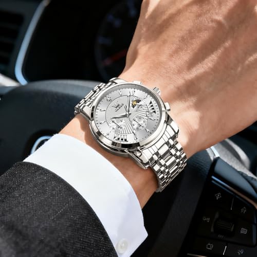 Image of OLEVS Watch for Men Original Chronograph Analog Quartz Waterproof Watch Luxury Premium Businesse Diamond Mens Dress Watches