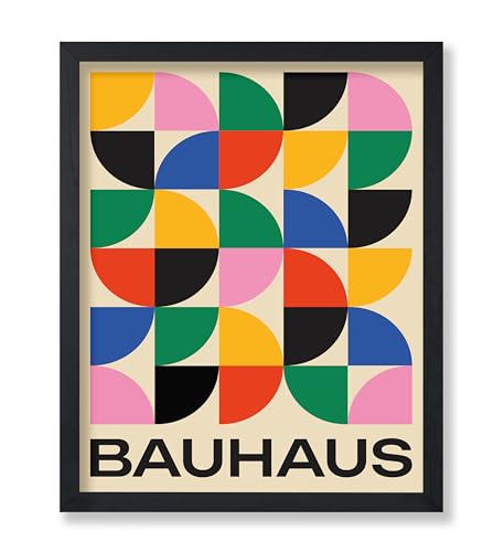 Poster Master Bauhaus Poster - Triangles Print - Geometric ART - Abstract ART - Graphic Design Style - Chic Boho - Mid Century Modern - Living Room or Bedroom Decor - 8x10 UNFRAMED Wall Decor