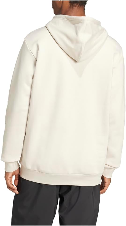 adidas Mens Essentials Fleece Logo Hoodie Casual Outerwear Casual Comfort Technology - Beige - Image 2