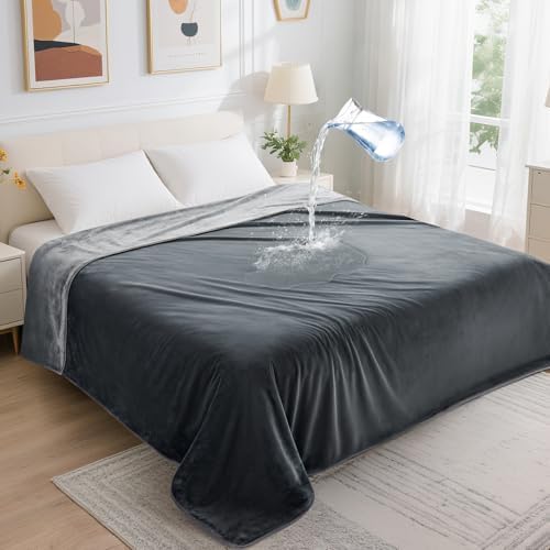 LOOBANI Waterproof Blanket for Bed, Soft Flannel Twin Bed Blanket...