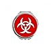Infection Red Square Warning Mark Hand Compact Mirror Round Portable Pocket Glass