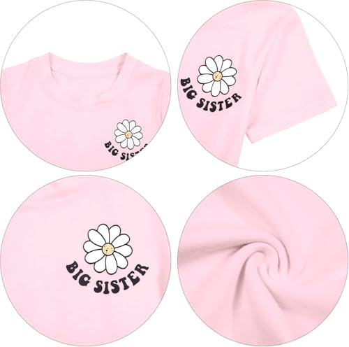 Image of LOTUCY Big Sister Shirt for Toddler Girls Cool Big Sis Club Tshirt Promoted to Big Sister Announcement Outfits