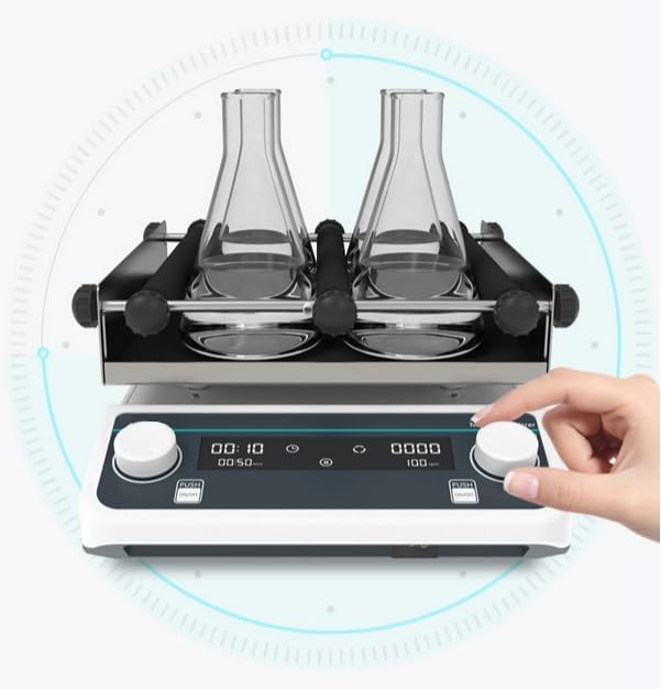 Laboratory Shaker Orbital Mixer with Speed Range 40 to 200rpm Plate Size 250 * 250mm Max Load 2kg Orbit Diameter 20mm DC Brushless Motor