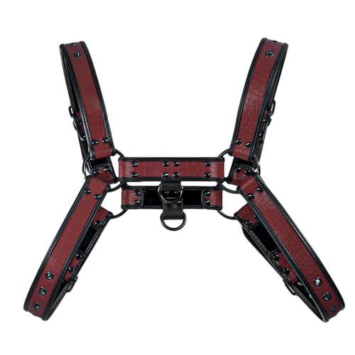 Alligator Pattern PU Mens Harness Leather Suspenders Belt Adjustable Shoulder Strap2