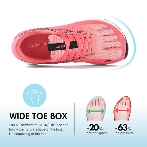 Image of JACKSHIBO Wide Toe Box Shoes Women Arch Support Zero Drop Wide Sneakers | Orthopedic, Plantar Fasciitis, Running, Walking, Athletic, Tennis, Gym, Workout, Supportive, Width, Cushion, Thick Sole
