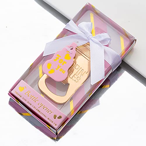 24Pcs Poppin Bottle Openers For Baby Shower Favors,Baby Shower Return Gifts Or Kids Birthday Gifts For Guests Baby Shower Party Decorations,Souvenirs Or Supplies (24, Pink) #TOP2