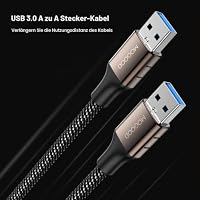 MOGOOD USB 3.0 Kabel 1M, USB A zu USB A, 5Gbps,Nylon,Kabel-Daten,2er Set – Ansicht 4
