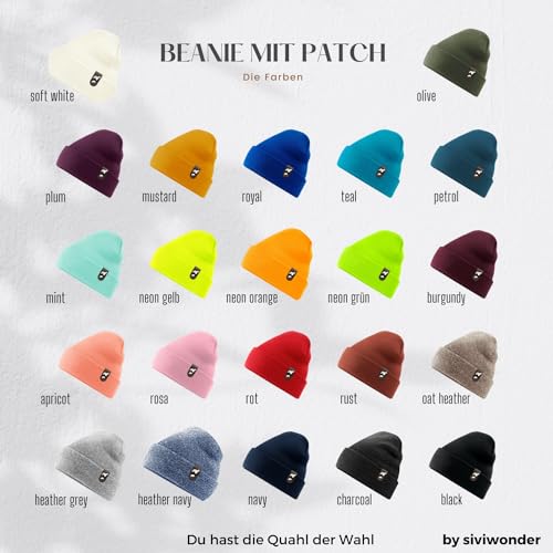 siviwonder Whippet Windhund Mütze Patch edel Leder Gassi Beanie Strickmütze Warm Herren Damen Farbe Apricot