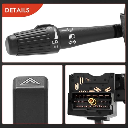 A-Premium Turn Signal Switch, Windshield Wiper, Headlight Dimmer Combination Switch Compatible with Chrysler Dodge Jeep - 1990-2002 - Cherokee, Imperial, Durango, Dakota, Ram 1500/2500/3500, Lebaron by A-Premium - Image 8