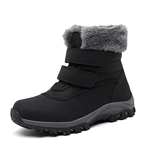 Winter Boots for Women Warm Fur Lined Snow Boots Waterproof High Top Ankle Boots for Cold Weather Non