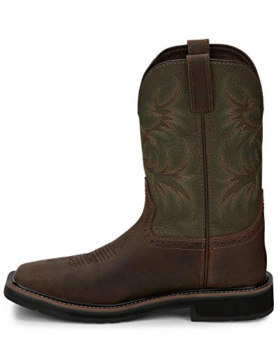 Justin Men's Driller Western Work Boot Steel Toe Dark Brown 10.5 Ee Us #TOP2