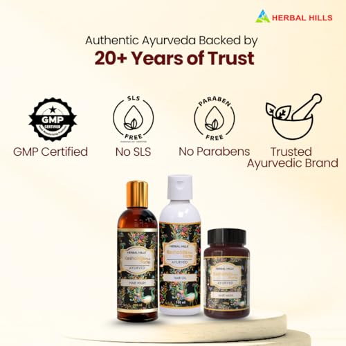 Image of Keshohills Forte 3-in-1 Hair Care Kit, Ayurvedic Hair Oil, Wash & Mask, Natural Hair Fall Control & Nourishment Combo for Men & Women