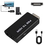 PS2 to HDMI Converter PS2 HDMI Adapter with 3.5mm Audio Output for All PlayStation 2 Consoles Plug & Play Cable for HDTV Monitor Projector Support 480P/720P Clear Video & Audio Include USB Power Cable