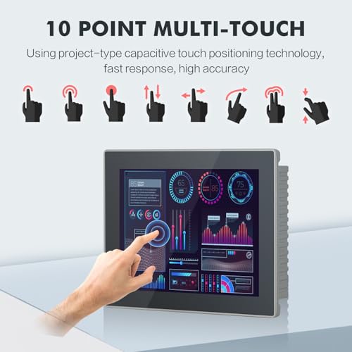 Image of 8 inch Industrial Touch Panel PC, Ratio 4:3 Multi-Touchscreen-Monitor,Wall Mounted Touch Screen Panel Computer,WiFi & Built-in Speakers,IP65 Front,Win 11 I5 RAM 8G+512G SSD