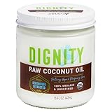 Dignity Coconuts Raw Coconut Oil - 100% Organic Unrefined Coconut Oil - 15 fl oz Glass Jar - Centrif