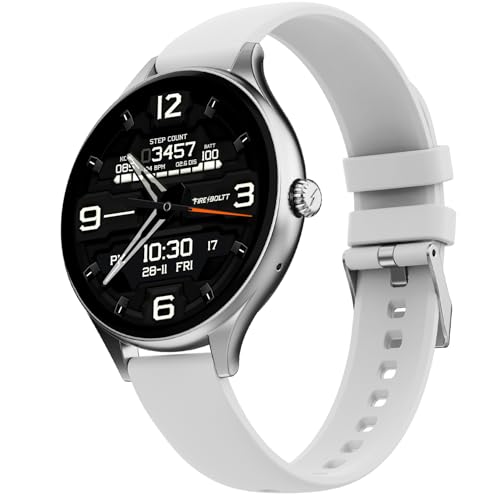 Image of Fire-Boltt Phoenix Air Smart Watch 1.26 inch Round Display, Rotating Button, Wireless Charging, Ultra Lightweight Metal Body, Bluetooth Calling, Smartwatch with Silicone & Mesh Steel Straps Cloud White