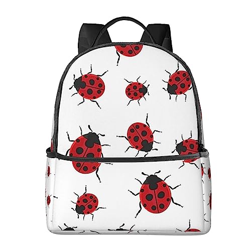 Sac à dos sports de plein air imprimé coccinelle noir taille unique pour ordinateur