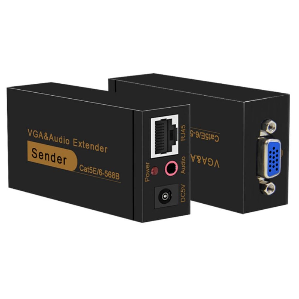 RJ45 Network to VGA 3.5 Audio Extender Amplifier Repeater 100m Single Network Cable PC Host Laptop Connection Sender TX vga TV Monitor Projector Connection RX Receiver-image-32