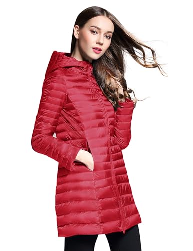 ELEZAY Women's Packable Down Jacket Ultra Light Mid Length Puffer Coats Quilted3