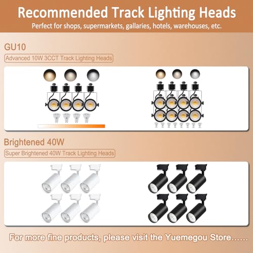 Yuemegou H Track T Connector H Type Single Circuit 3-Wire-1 Track Lighting Accessories for H Track System Track Lighting Kit (White T Connector)