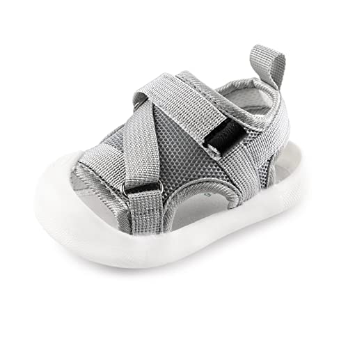 Toddler Boys Girls Unisex Baby Summer Sport Sandals Closed Toe Non-Slip Rubber Sole Pool Beach Mesh Sneakers Lightweight Outdoor Water Shoes